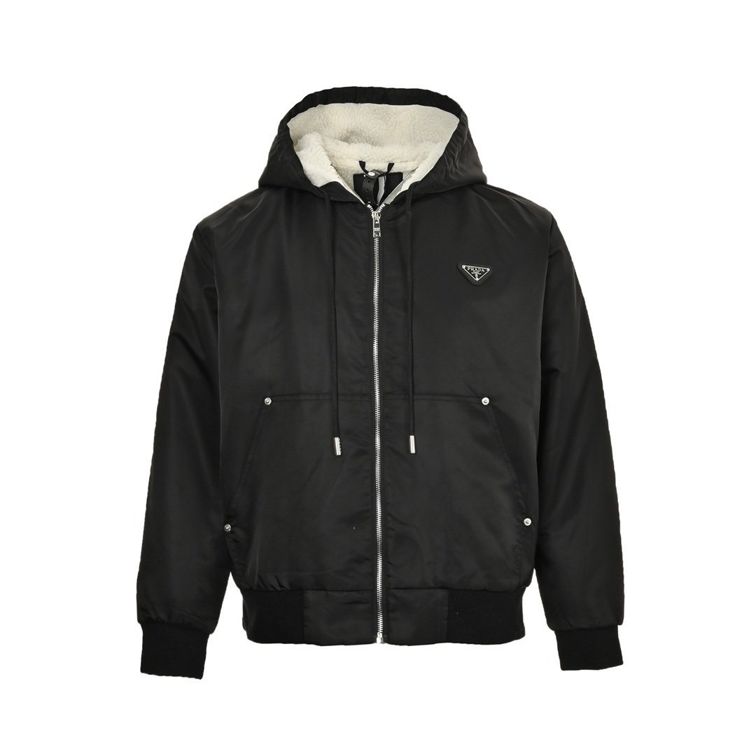 Prada Re-Nylon Bomber Jacket Black