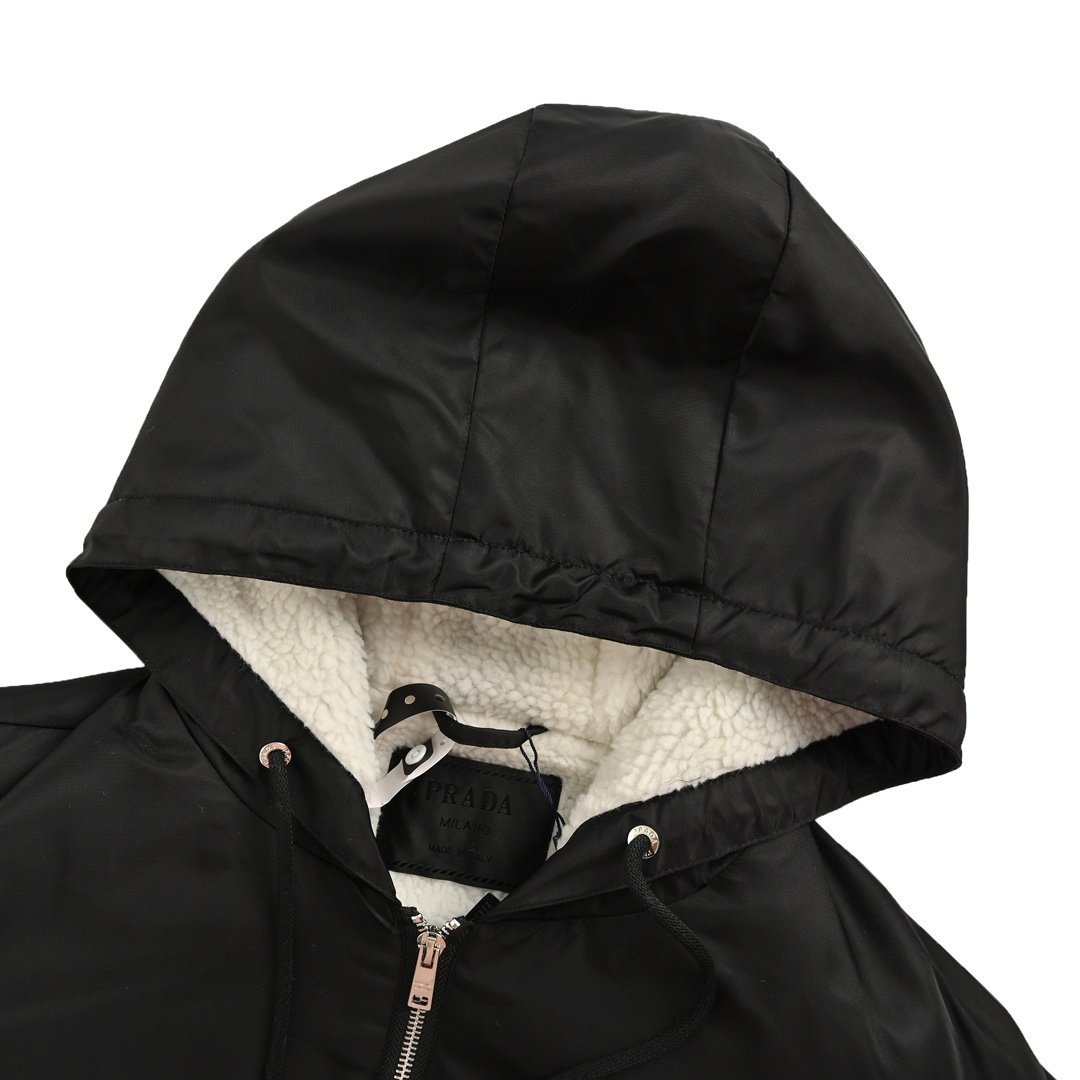 Prada Re-Nylon Bomber Jacket Black - Afbeelding 4