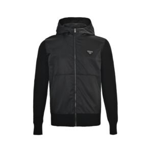 Prada Triangle Logo Hooded Jacket Black