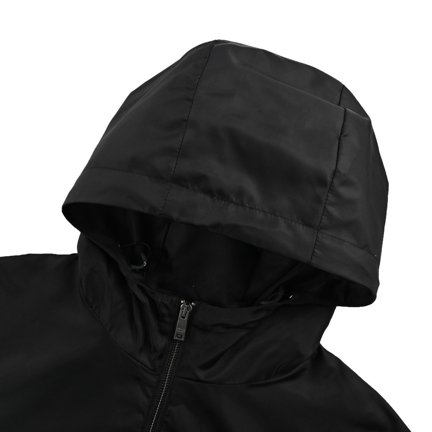 Prada Triangle Logo Hooded Jacket Black - Afbeelding 4