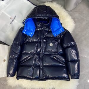 Alternative view of Moncler Karakorum Ripstop Hooded Down Jacket Navy Blue