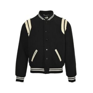 Saint Laurent Wolblend Bomber Jack Black/White