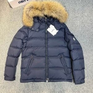Alternative view of Moncler Sassiere Quilted Shell Hooded Down Jacket Navy