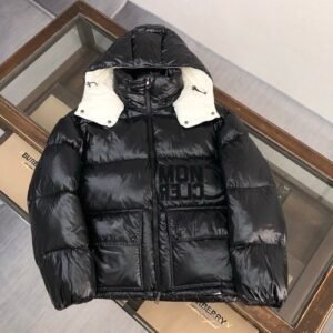 Alternative view of Moncler Black Abbaye Down Jacket Black/White