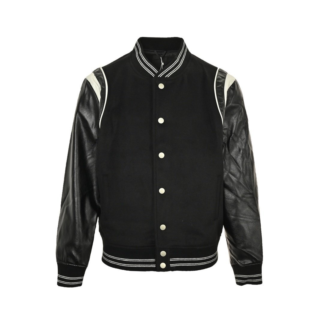 Givenchy Varsity Jack In Cotton Black Leather