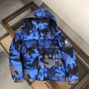 Alternative view of Moncler Mosa Hooded Puffer Jacket Blue