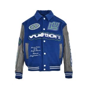 Louis Vuitton Embroidered Varsity Blouson Blue