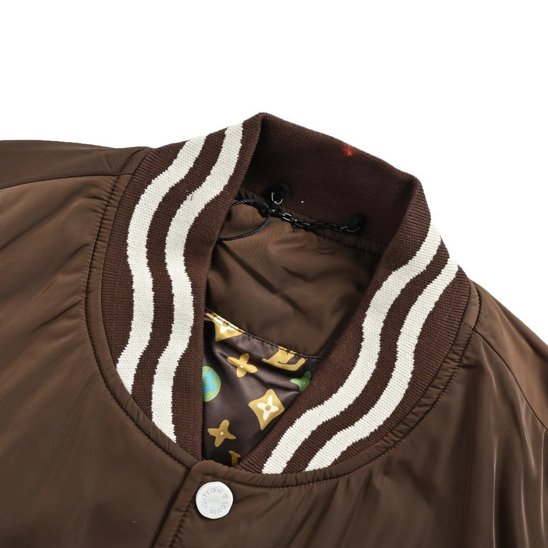 Louis Vuitton Varsity Blouson Brown Leather - Afbeelding 4
