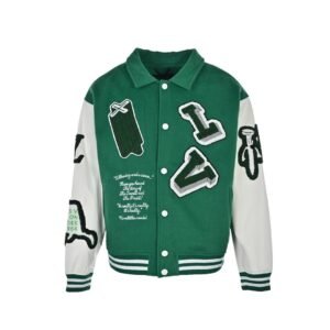 Louis Vuitton Varsity Leather Jacket Green