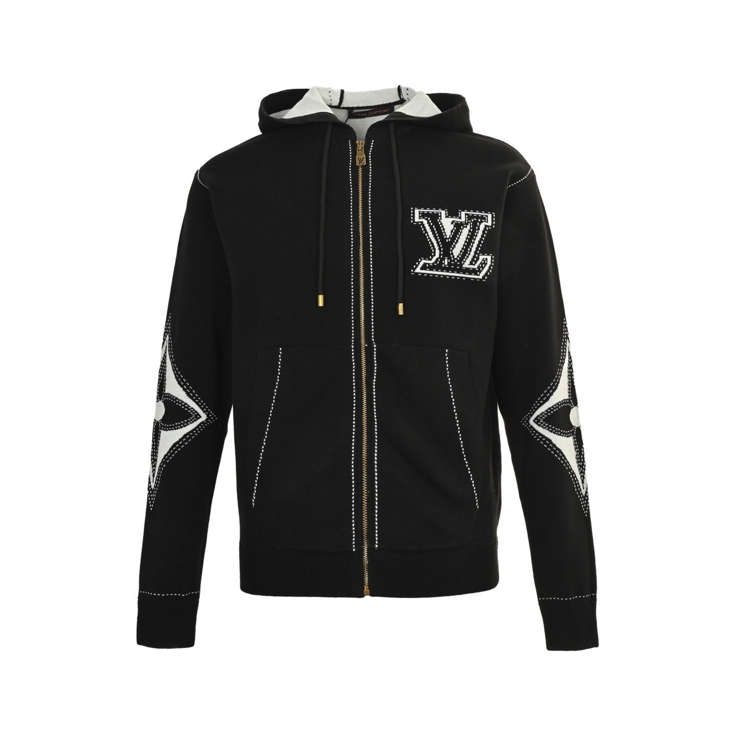 Louis Vuitton Graphic Intarsia Zipped Cotton Zip Hoodie
