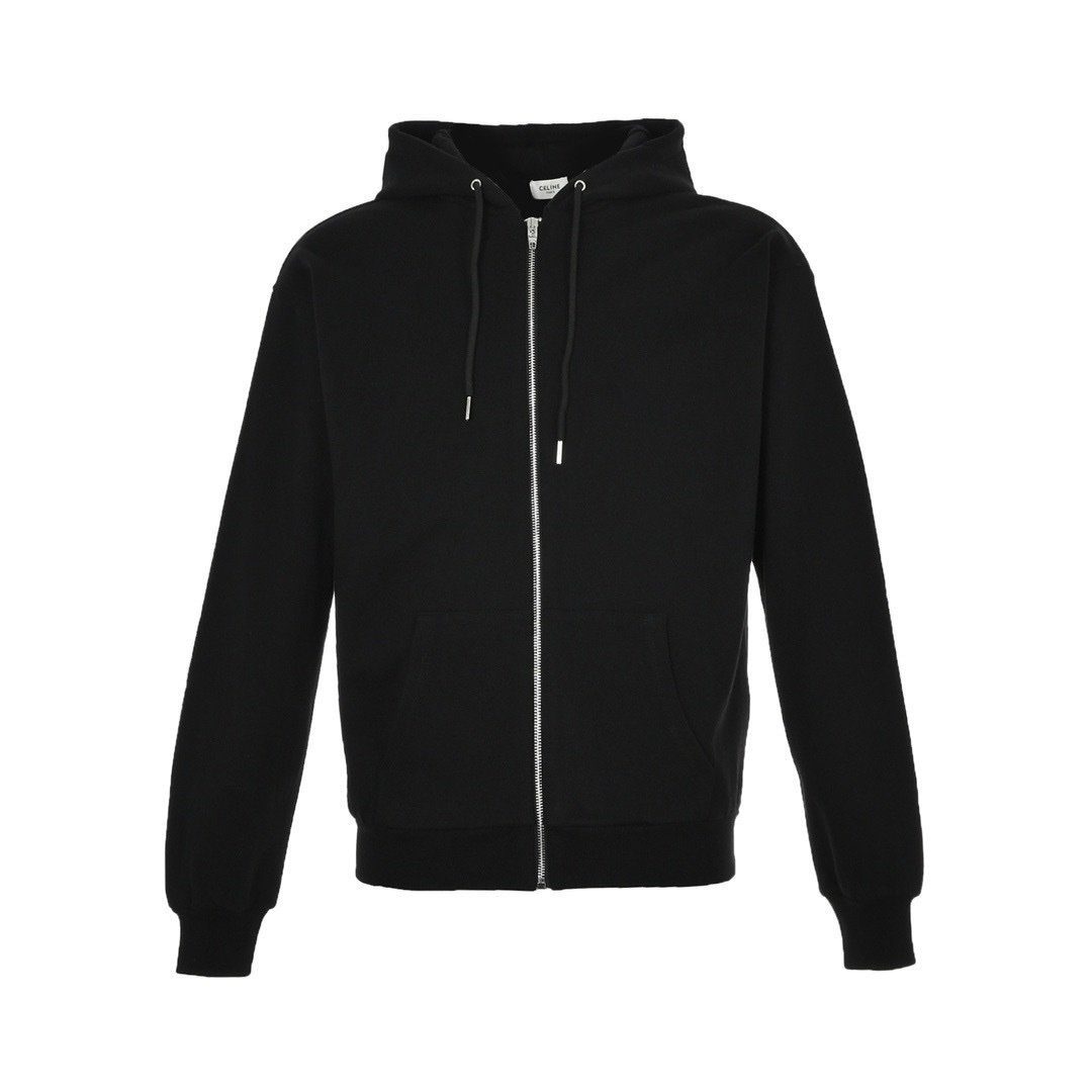 Celine Capuchon Logo Zip Up Black - Afbeelding 3