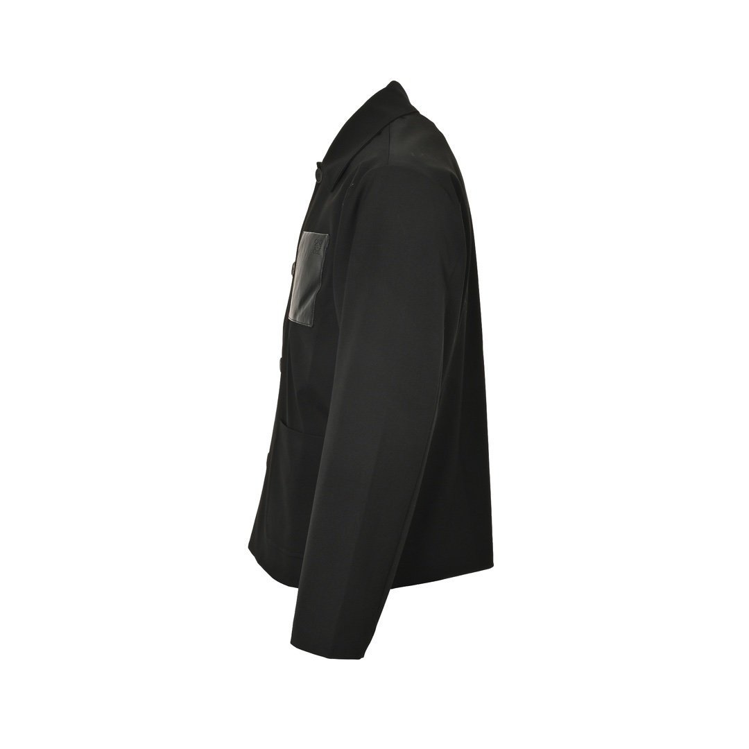 Loewe Wool Workwear Jacket In Black - Afbeelding 2