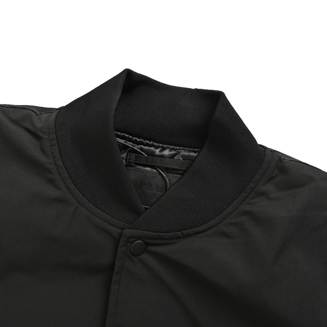 Prada Triangle Logo Bomber Jacket Black - Afbeelding 5