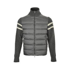 Moncler Padded Wool Zip Up Cardigan