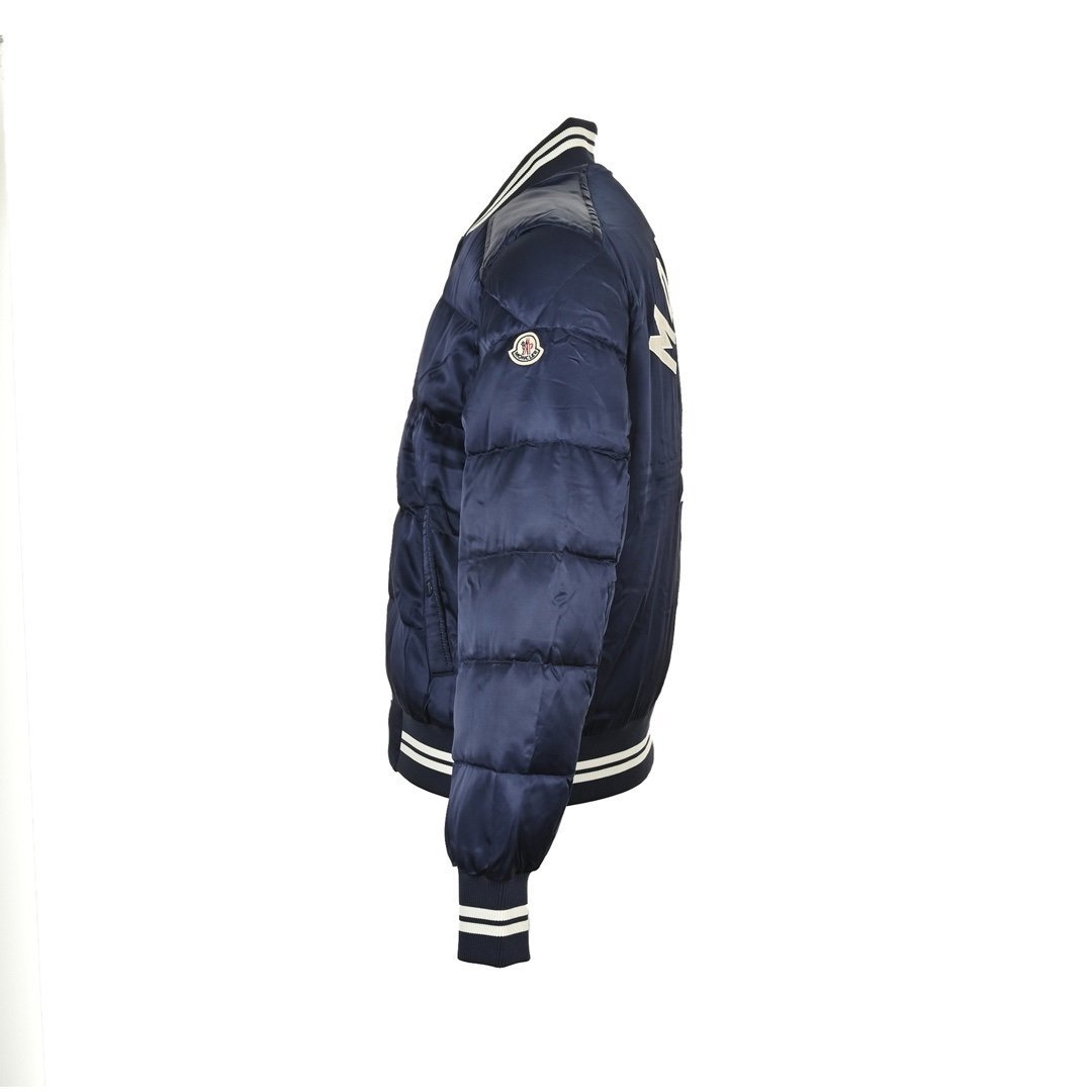 Moncler Dives Satin Padded Bomber Jack Navy - Afbeelding 2