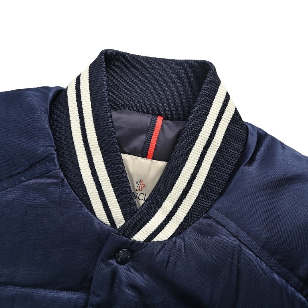Moncler Dives Satin Padded Bomber Jack Navy - Afbeelding 4