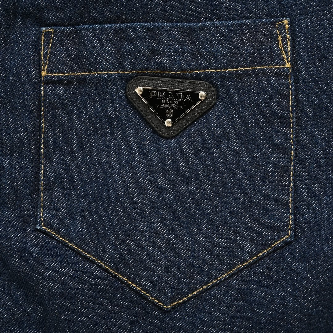 Prada Padded Denim Jacket Navy - Afbeelding 5