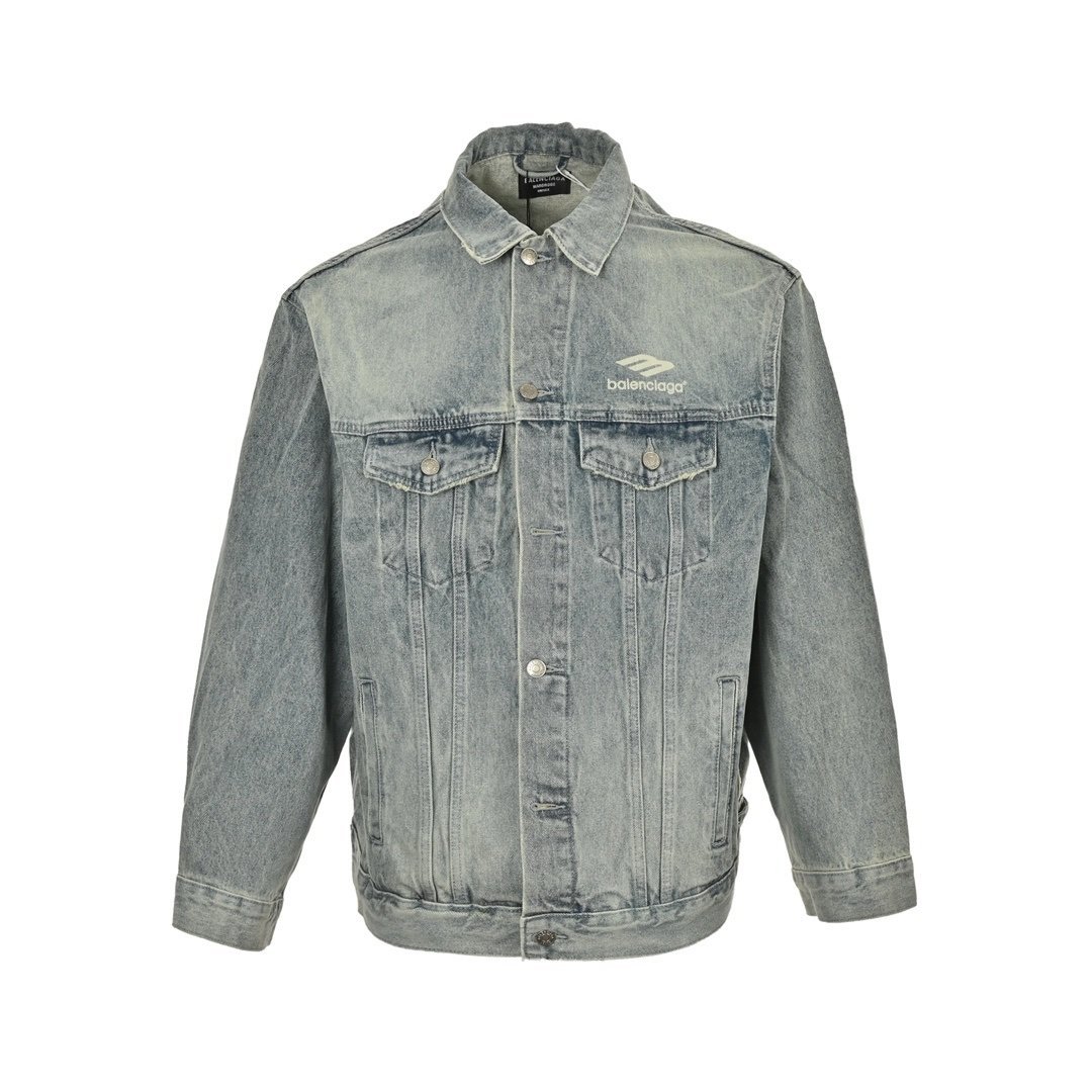 Balenciaga 3B Sports Oversize Vintage Denim Jacket - Afbeelding 2