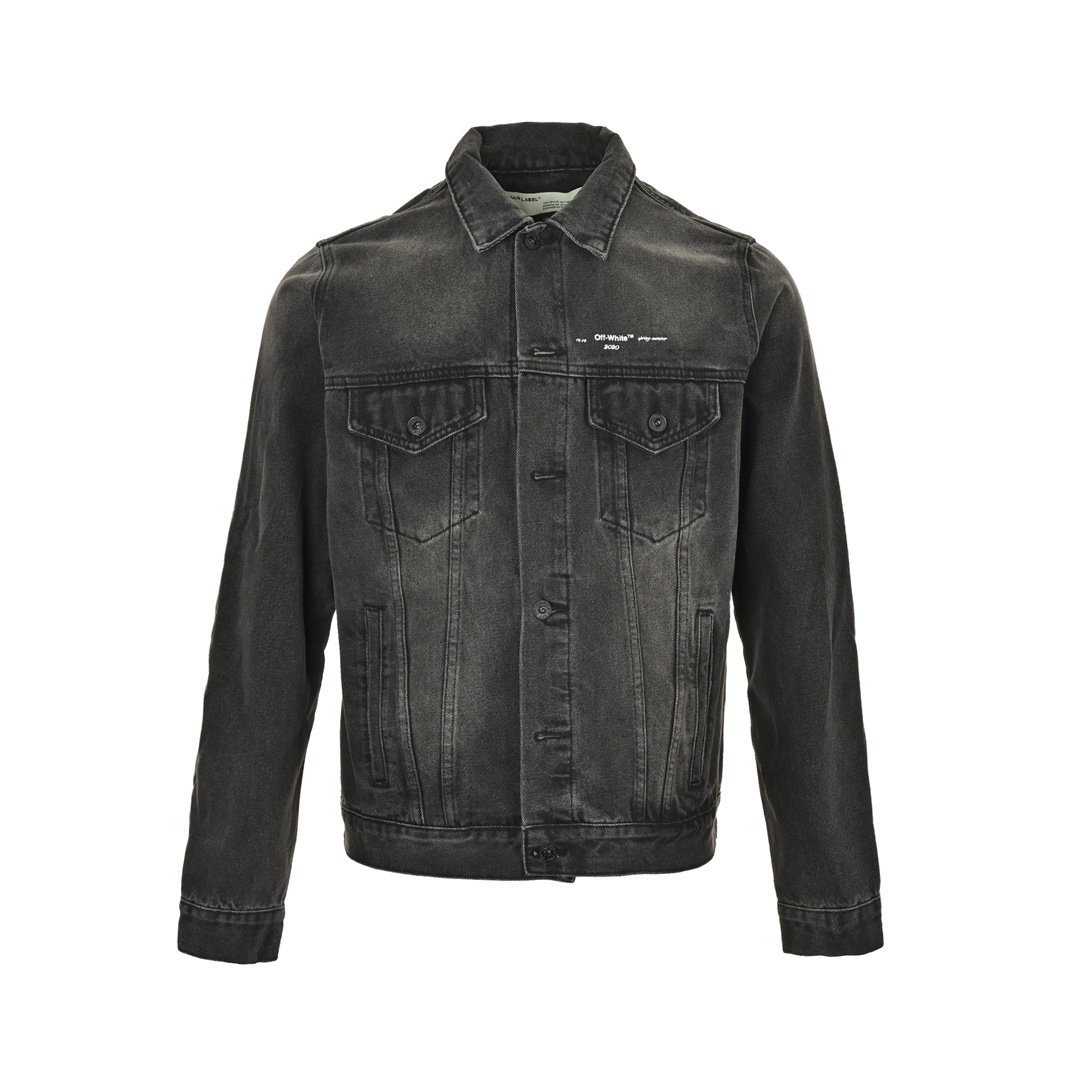 Off-White Printer Denim Jacket In Black - Afbeelding 2