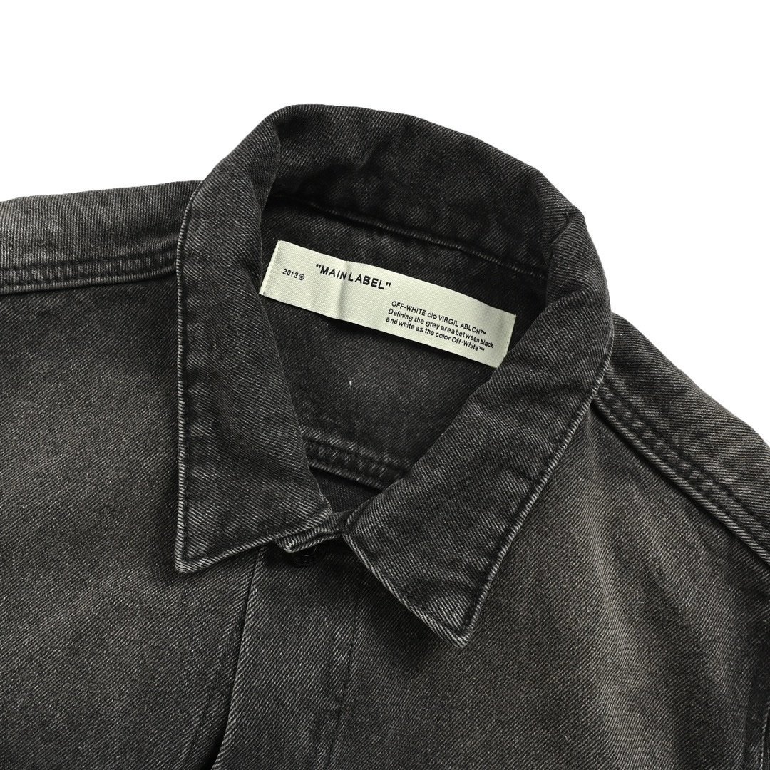 Off-White Printer Denim Jacket In Black - Afbeelding 4