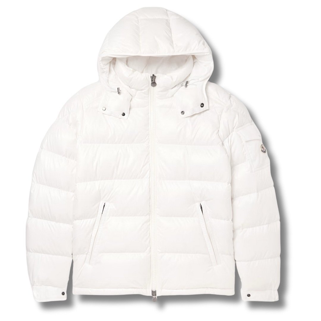 Moncler Maya Hooded Down Jacket White