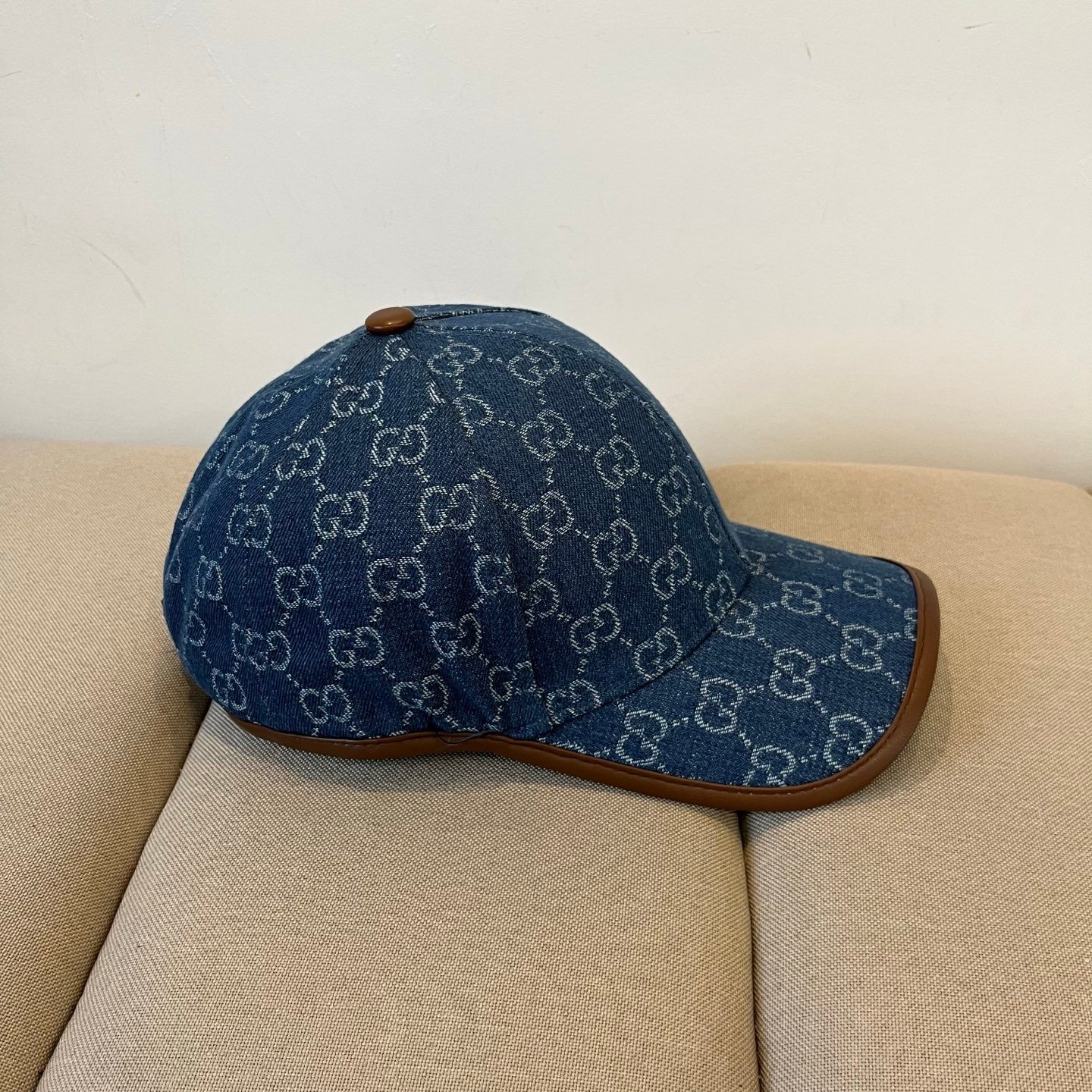Gucci GG Denim Baseball Cap Blue White - Afbeelding 5