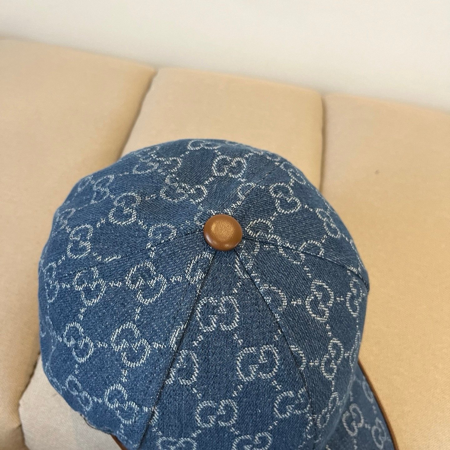 Gucci GG Denim Baseball Cap Blue White - Afbeelding 6