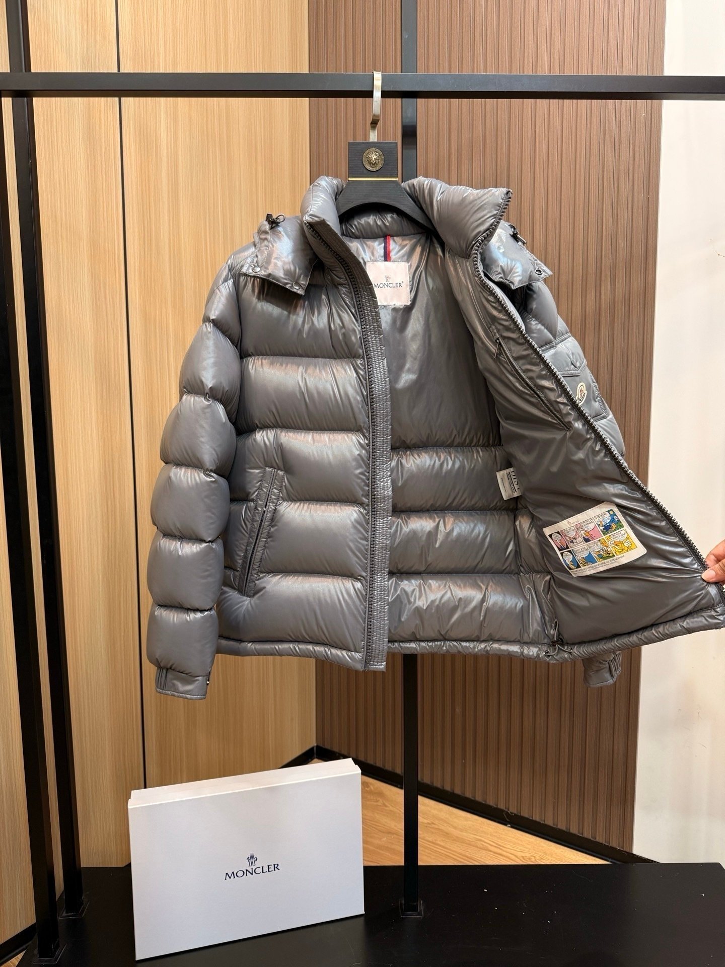 Moncler Maya Hooded Down Jacket Grey - Afbeelding 5