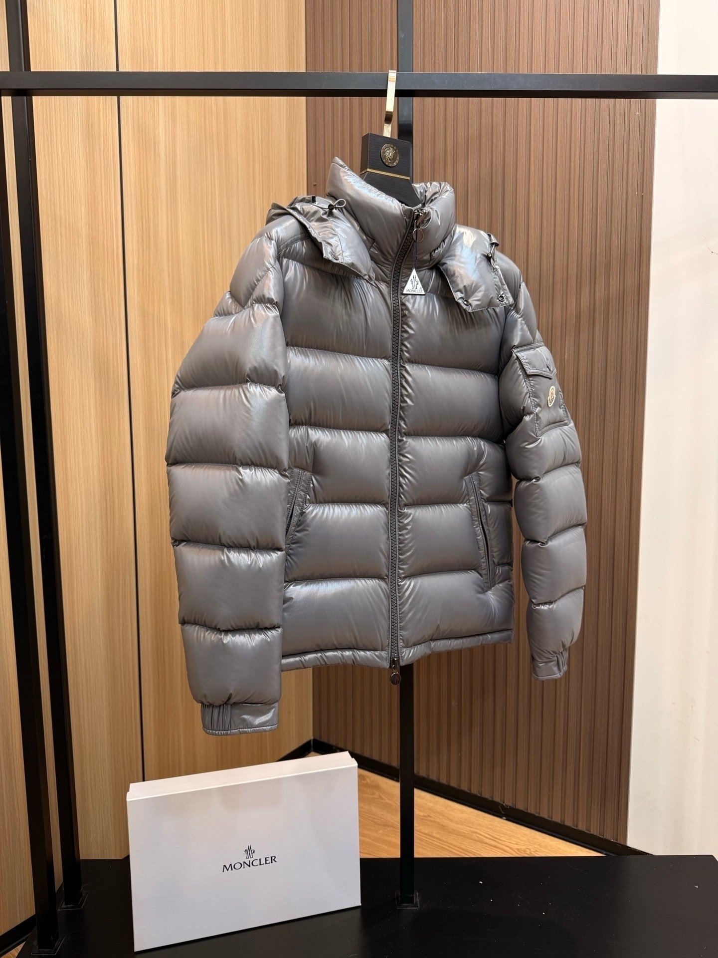 Moncler Maya Hooded Down Jacket Grey - Afbeelding 6