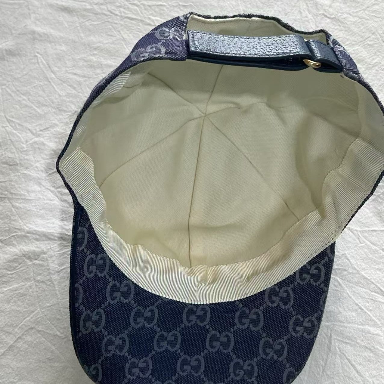 Gucci GG Canvas Baseball Cap Blue White - Afbeelding 4