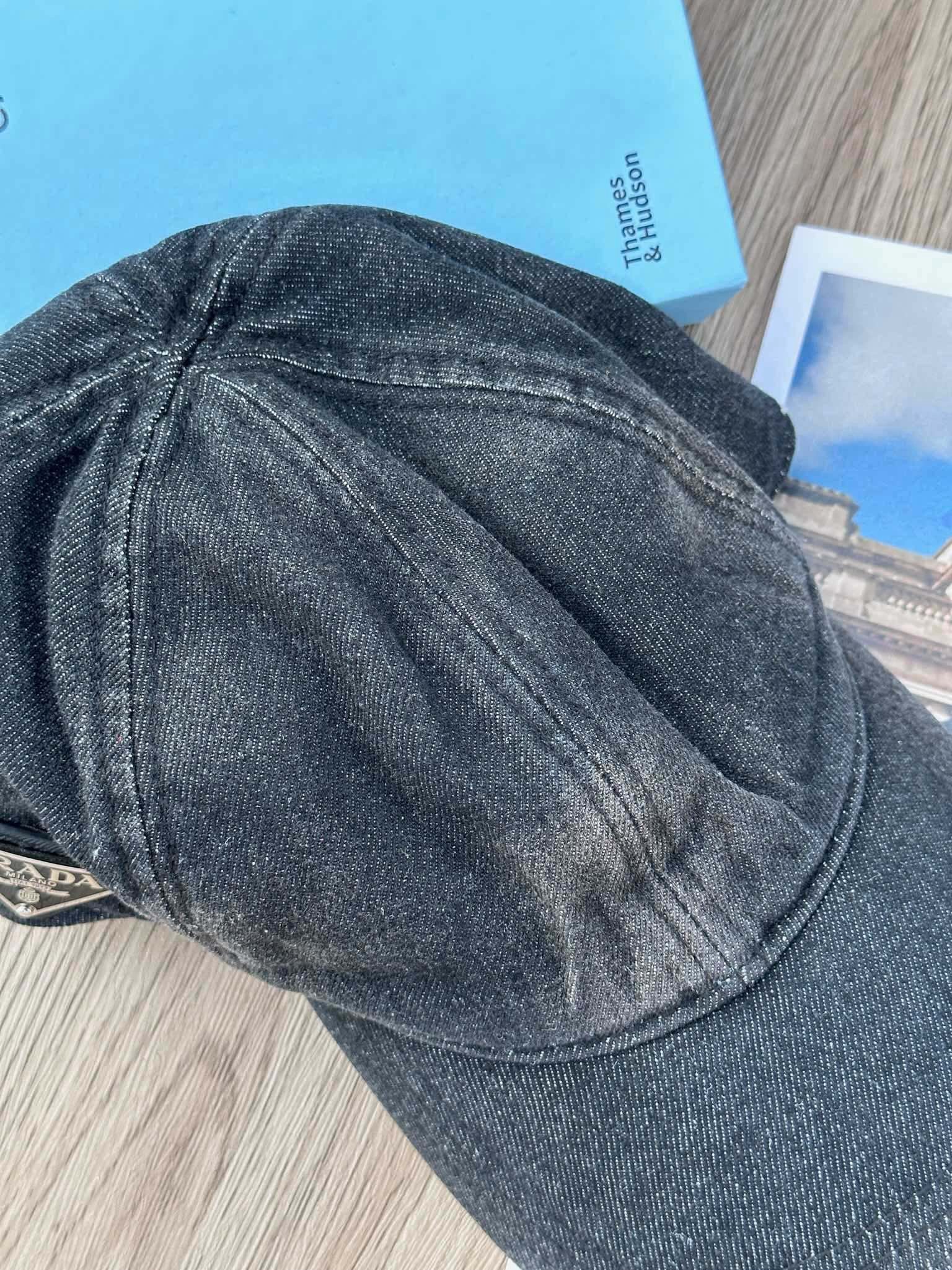 Prada Denim Black/Grey Logo Cap - Afbeelding 4