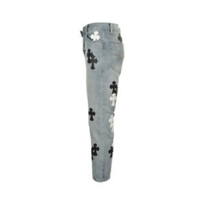 Alternative view of Chrome Hearts Kendall Jenner Jeans Blue Black/White Logo Patch