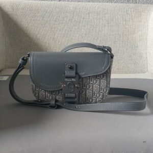 Alternative view of Dior Oblique Mini Saddle Messenger Bag Grey