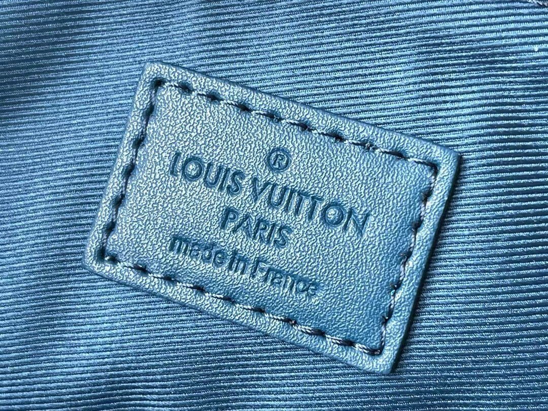 Louis Vuitton Clutch Bag Aerogram Black Leather Blue - Afbeelding 7