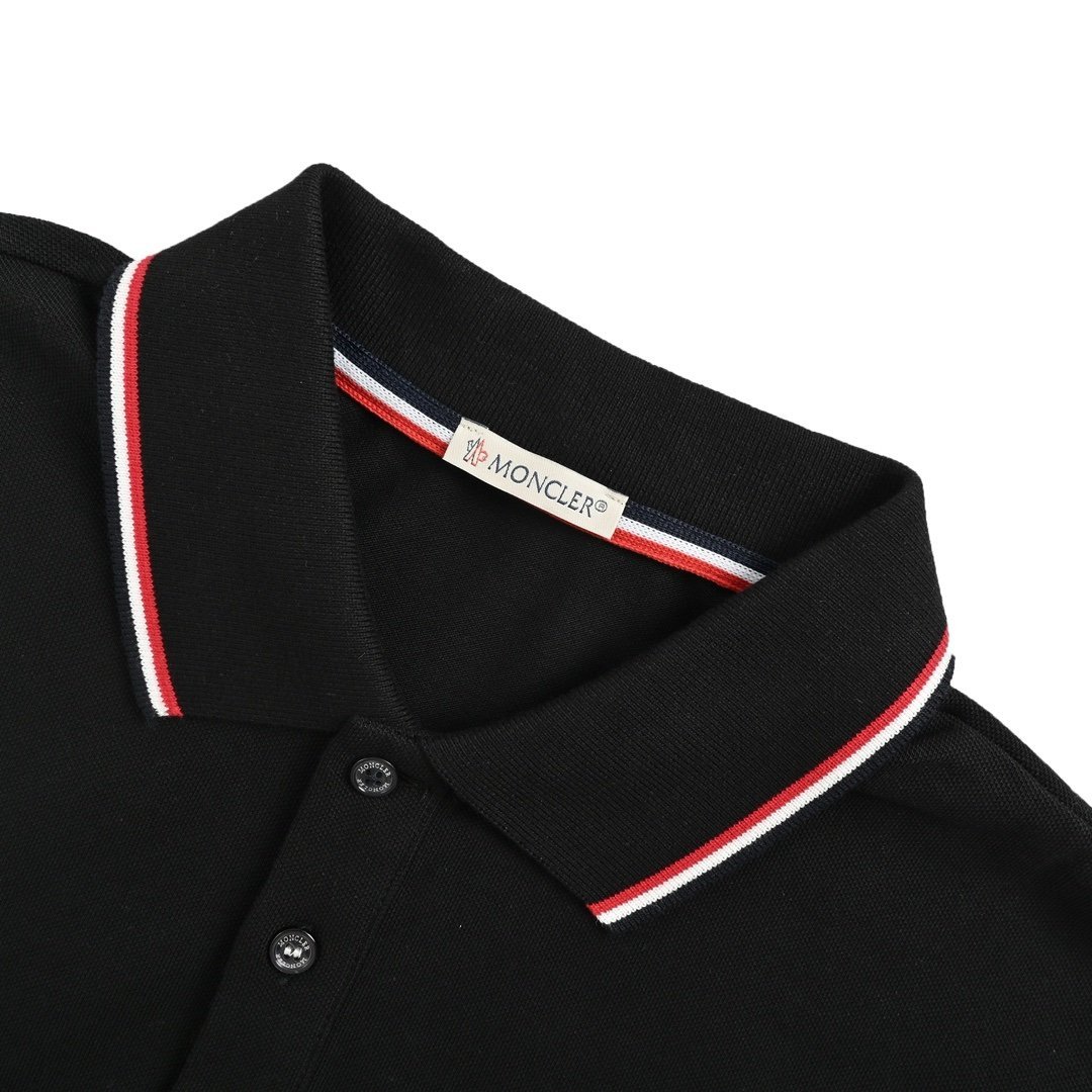Moncler Regular Fit Polo Pique Cotton Black - Afbeelding 4