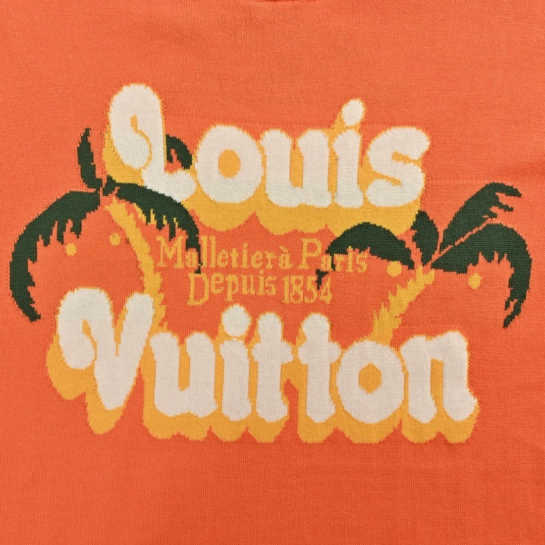 Louis Vuitton Short Sleeved Cotton Crew Neck Orange - Afbeelding 5