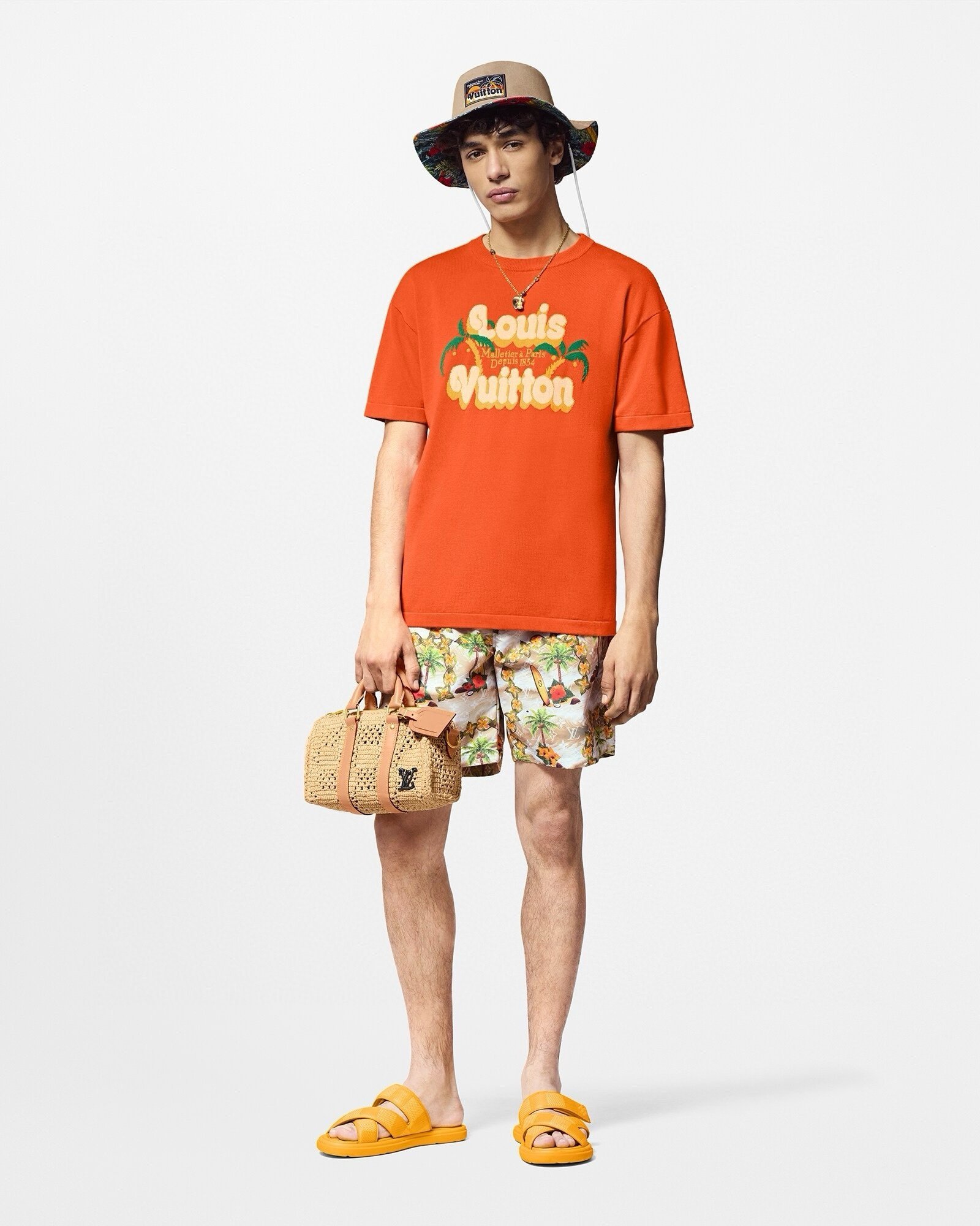 Louis Vuitton Short Sleeved Cotton Crew Neck Orange - Afbeelding 7