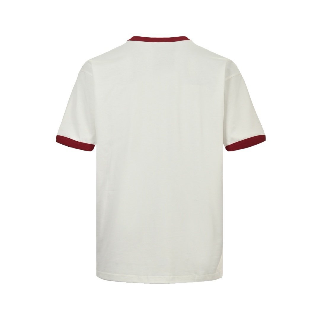 Gucci GG Logo Ringer T-Shirt White Red - Afbeelding 3