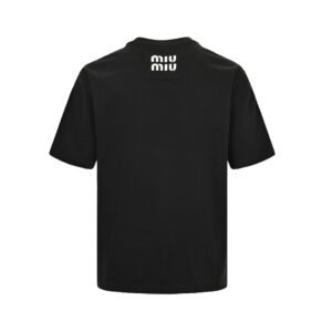 Alternative view of Miu Miu White Logo T-Shirt Black