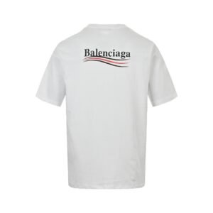 Alternative view of Balenciaga White Logo Print Jersey Oversized T-Shirt