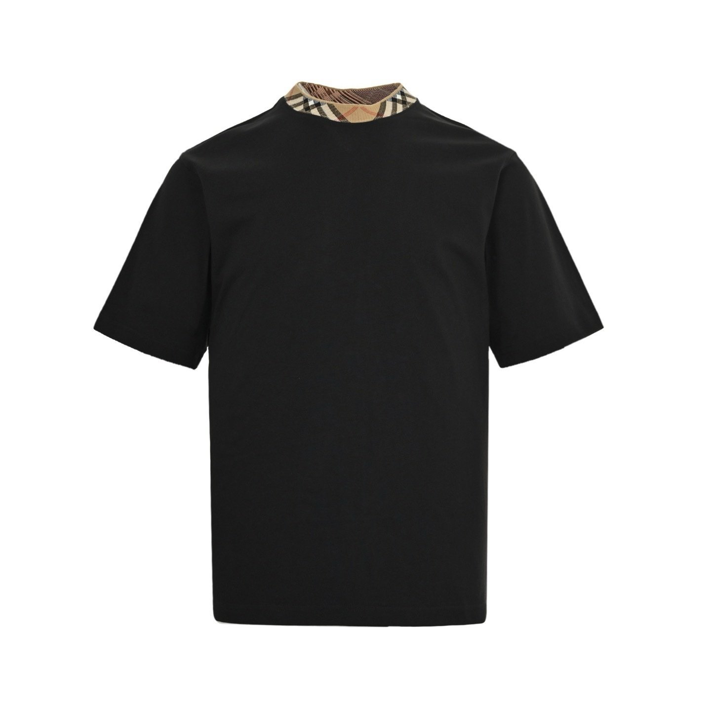 Burberry Trim Cotton T-Shirt In Black