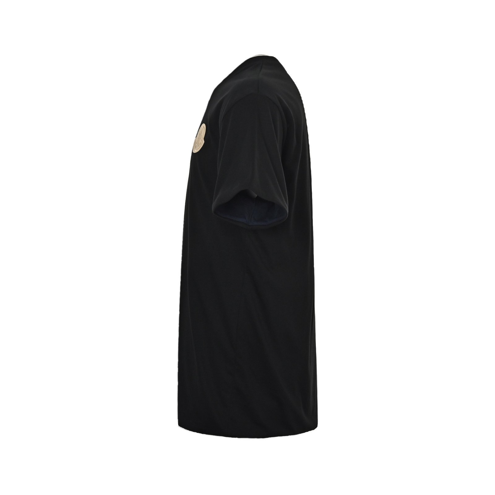 Moncler White Logo Cotton Jersey T-Shirt Black - Afbeelding 2