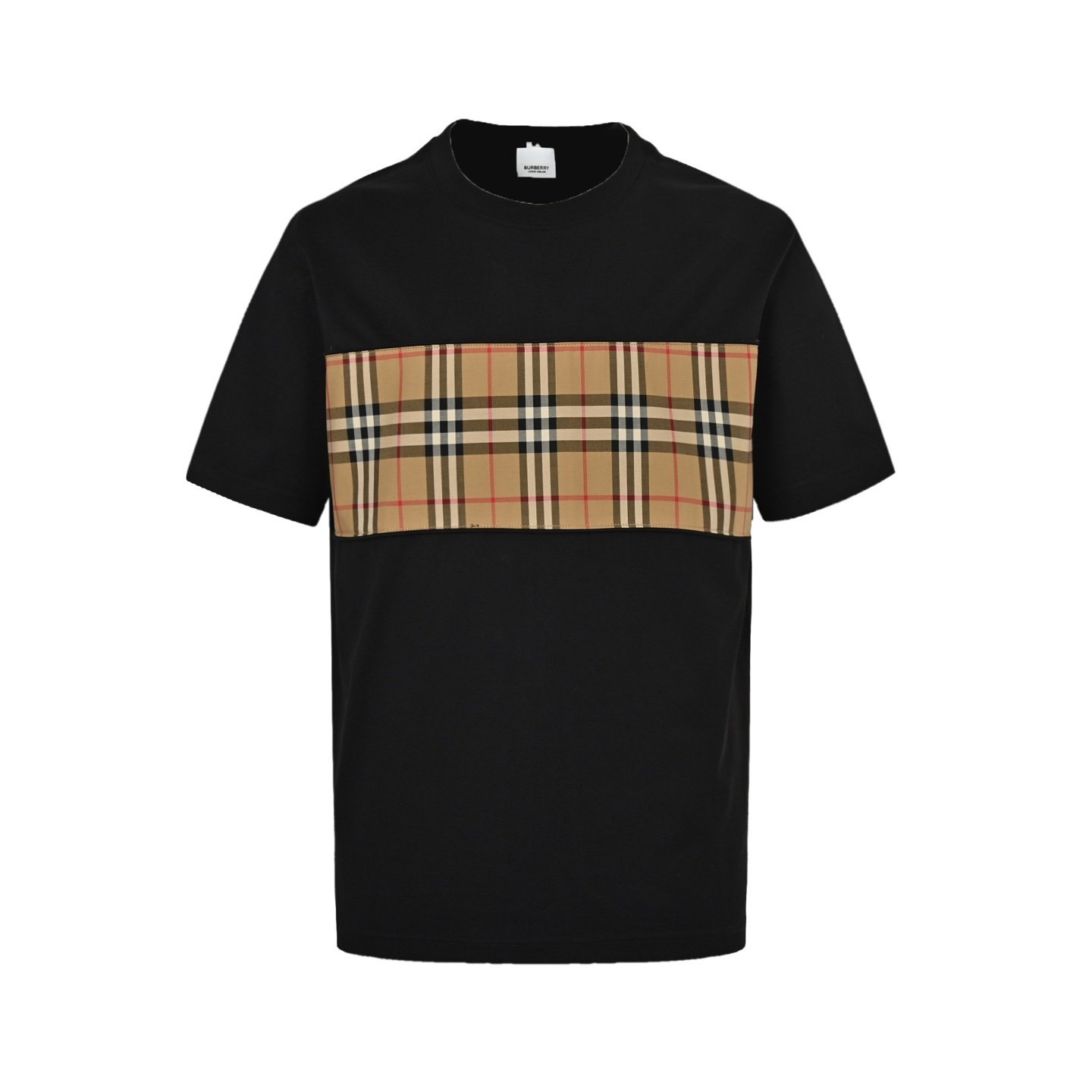 Burberry T-Shirt Check Logo Print Black
