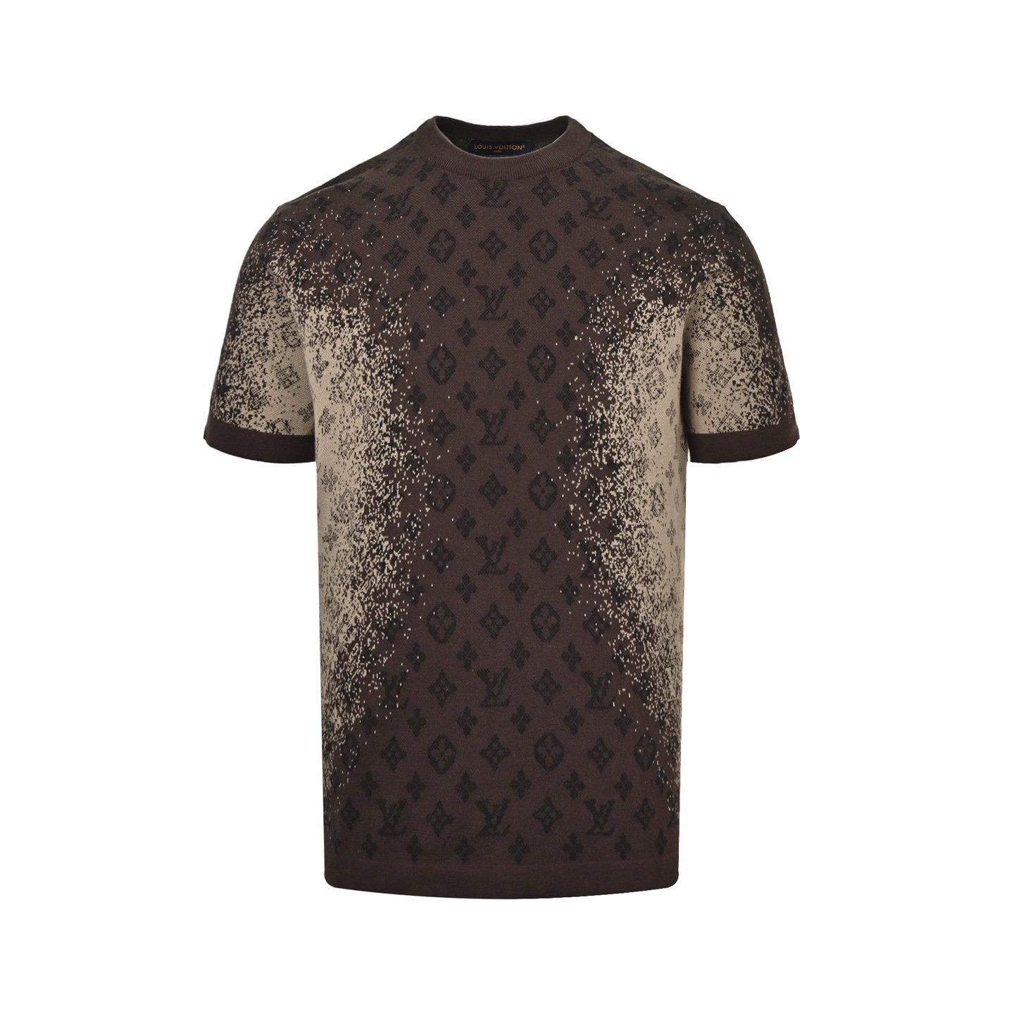Louis Vuitton Jacquard Short-Sleeved Monogram Crewneck