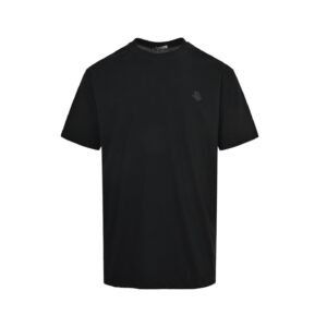 Moncler Black Cotton T-Shirt Black Logo