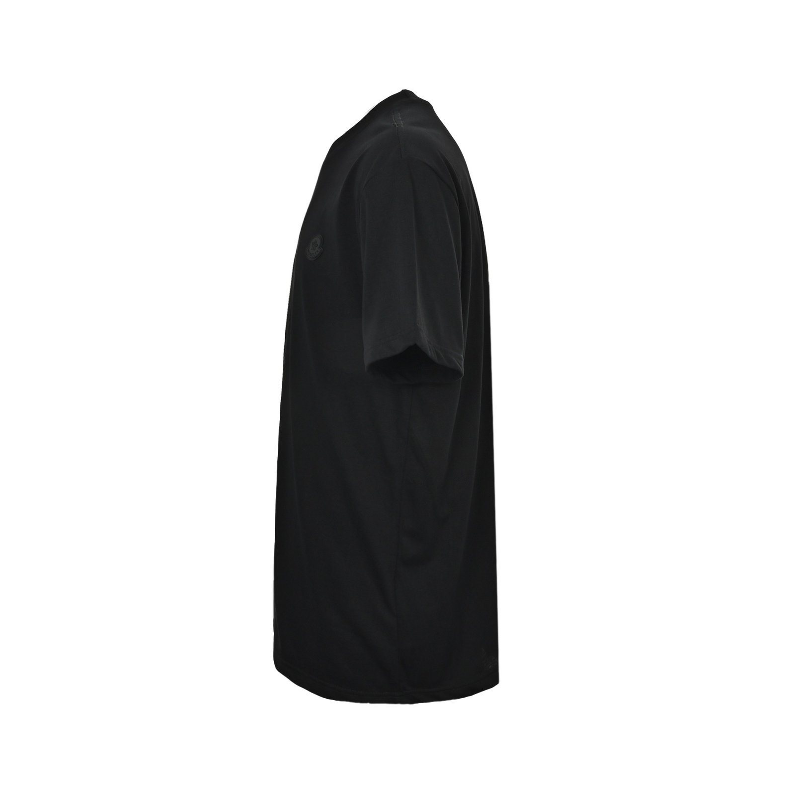Moncler Black Cotton T-Shirt Black Logo - Afbeelding 2