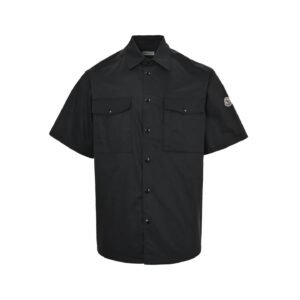 Moncler Black Cotton Gabardine Short Sleeve T-Shirt