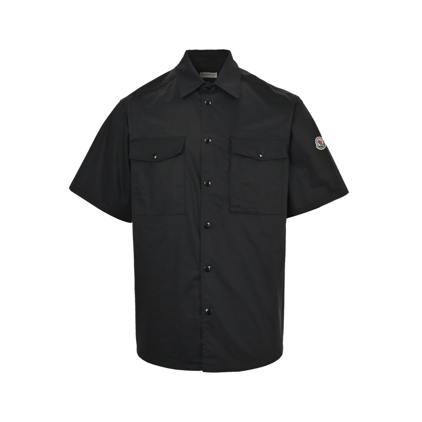 Moncler Black Cotton Gabardine Short Sleeve T-Shirt