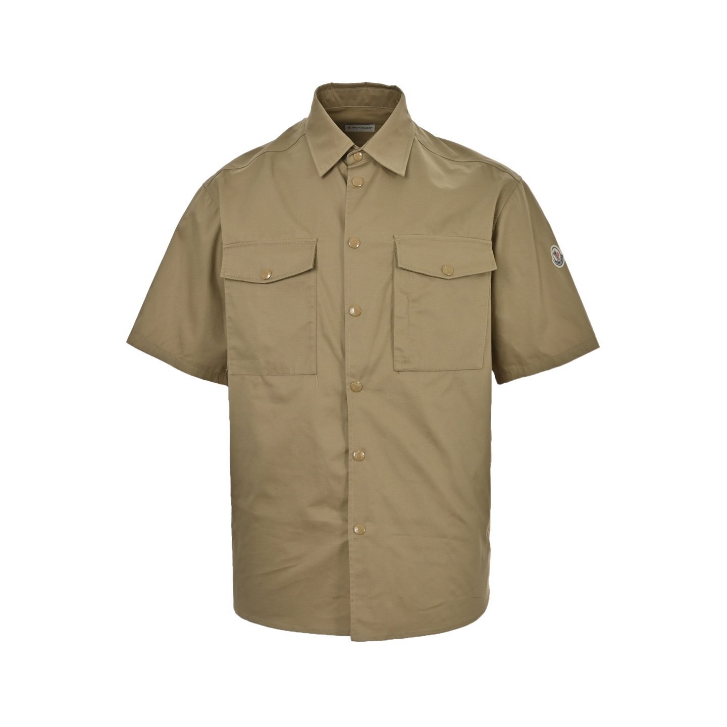 Moncler Olive Green Cotton Gabardine Short Sleeve T-Shirt