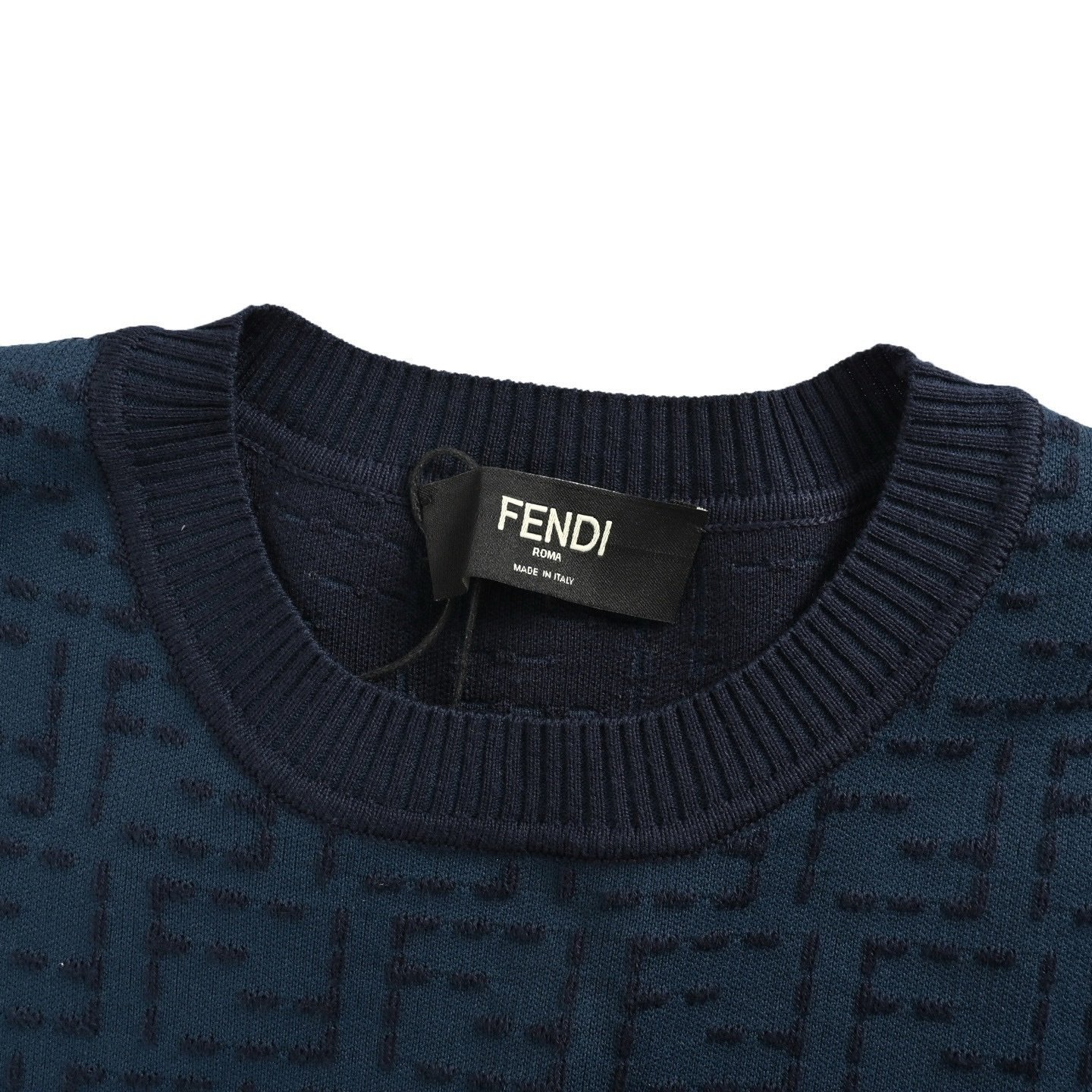 Fendi FF Selleria Cotton Blue T-Shirt - Afbeelding 4